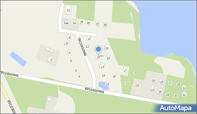 Osiek, Wczasowa, 12, mapa Osiek