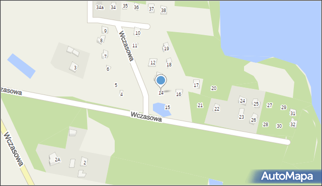 Osiek, Wczasowa, 14, mapa Osiek