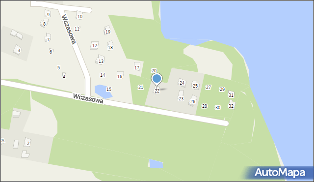 Osiek, Wczasowa, 22, mapa Osiek