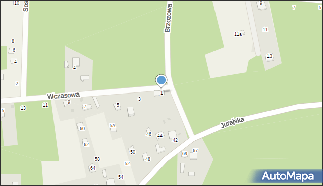 Ostrów, Wczasowa, 1, mapa Ostrów