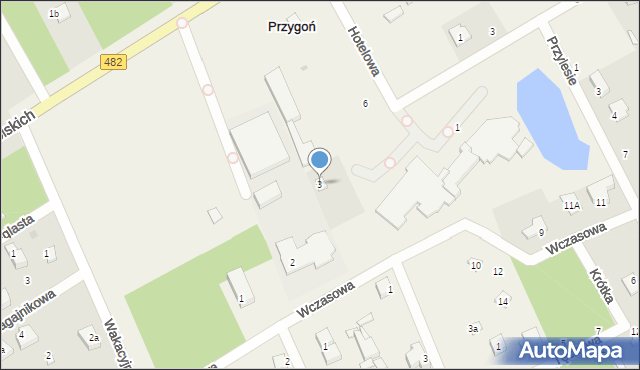 Przygoń, Wczasowa, 3, mapa Przygoń