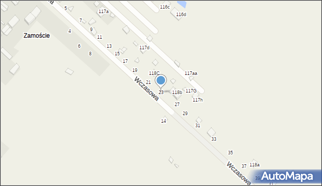 Pstrokonie, Wczasowa, 23, mapa Pstrokonie