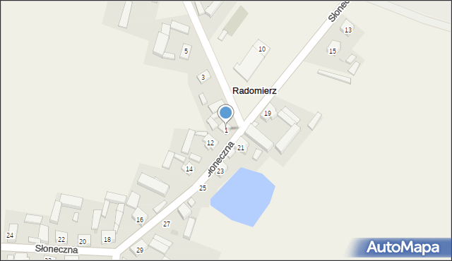 Radomierz, Wczasowa, 1, mapa Radomierz