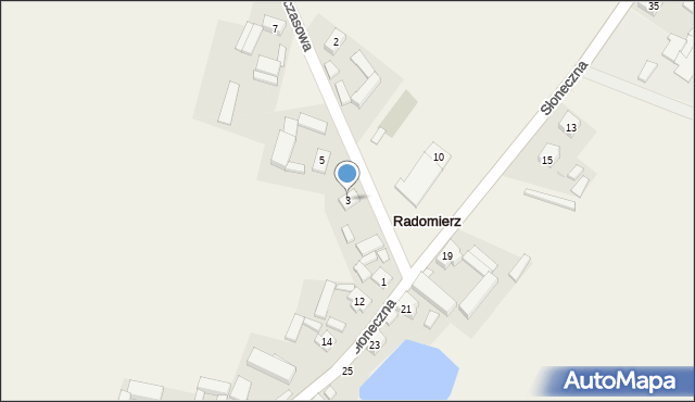 Radomierz, Wczasowa, 3, mapa Radomierz