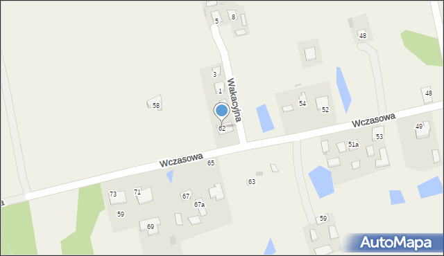 Rudka, Wczasowa, 62, mapa Rudka