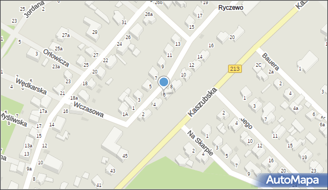 Słupsk, Wczasowa, 6, mapa Słupska