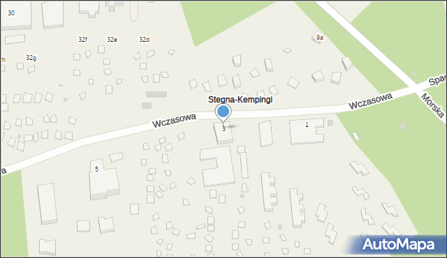 Stegna, Wczasowa, 3, mapa Stegna