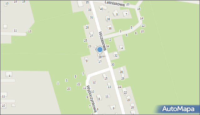 Sulejów, Wczasowa, 19, mapa Sulejów