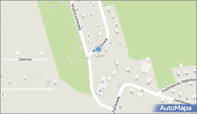 Sulejów, Wczasowa, 8, mapa Sulejów