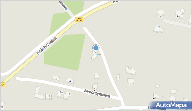 Szczecinek, Wczasowa, 1, mapa Szczecinek