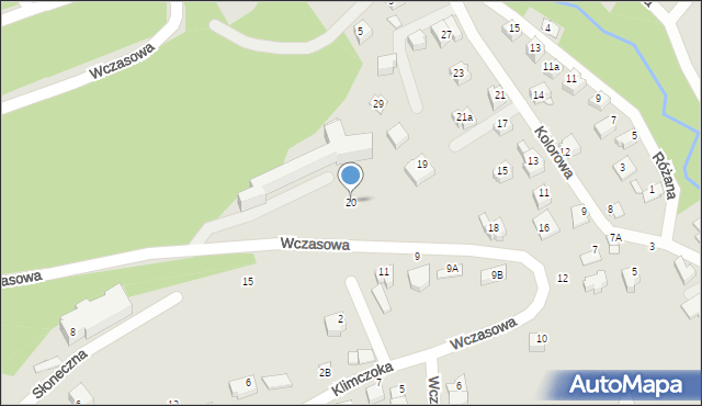 Szczyrk, Wczasowa, 20, mapa Szczyrk