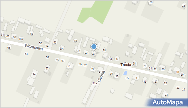 Tresta, Wczasowa, 40, mapa Tresta