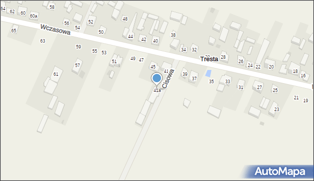 Tresta, Wczasowa, 41a, mapa Tresta