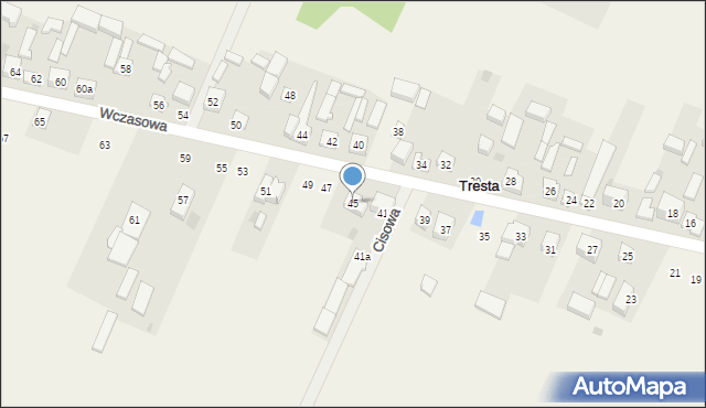 Tresta, Wczasowa, 45, mapa Tresta