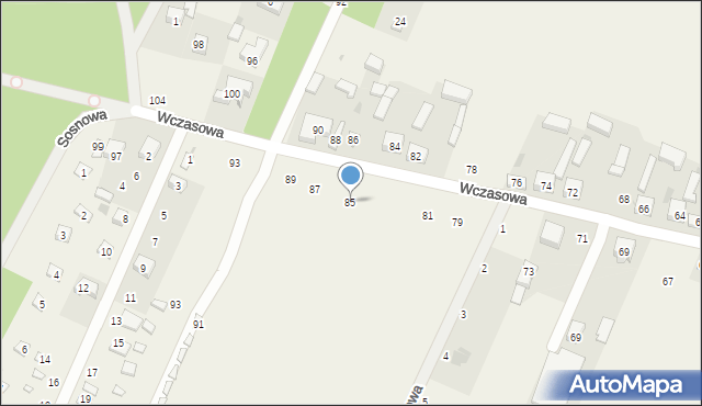 Tresta, Wczasowa, 85, mapa Tresta