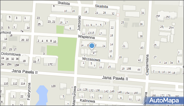 Warszawa, Wczasowa, 4a, mapa Warszawy