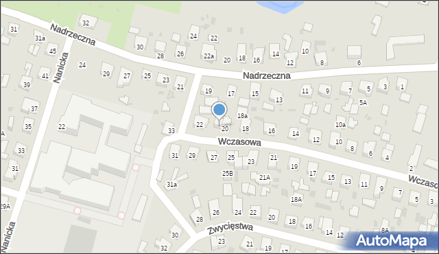 Wejherowo, Wczasowa, 20a, mapa Wejherowo