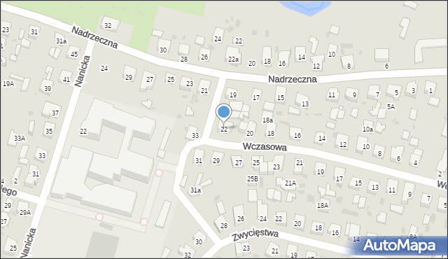 Wejherowo, Wczasowa, 22, mapa Wejherowo