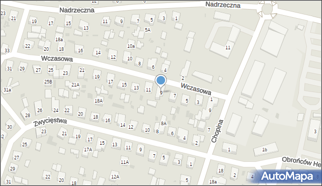 Wejherowo, Wczasowa, 9, mapa Wejherowo