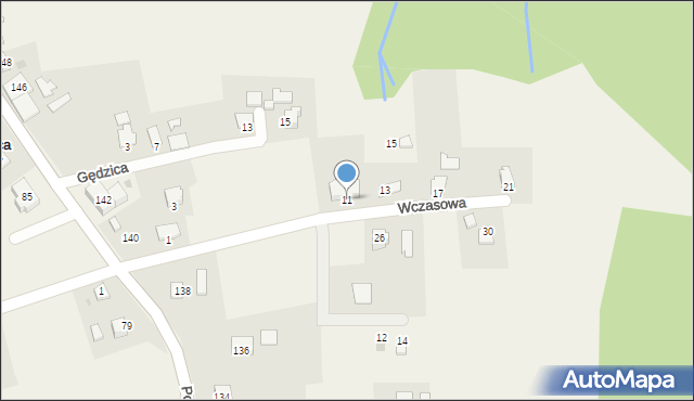 Wiślica, Wczasowa, 11, mapa Wiślica