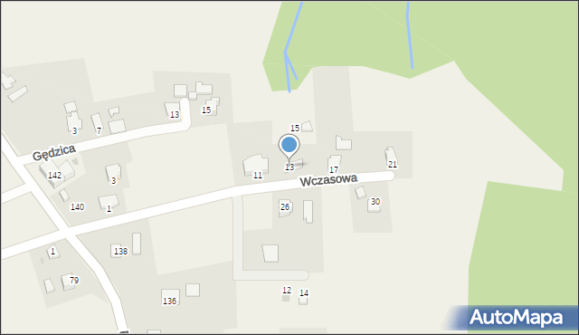 Wiślica, Wczasowa, 13, mapa Wiślica