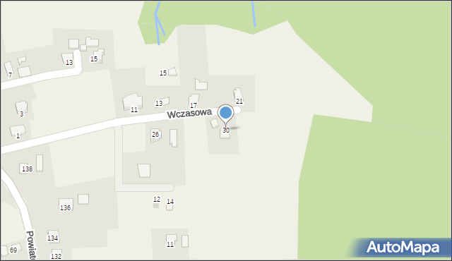 Wiślica, Wczasowa, 30, mapa Wiślica