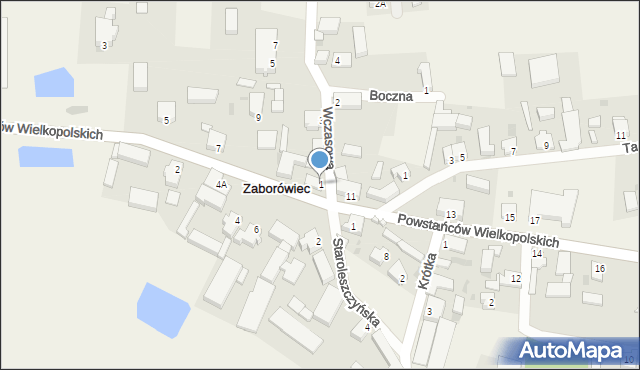 Zaborówiec, Wczasowa, 1, mapa Zaborówiec