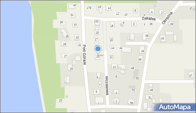 Zbiczno, Wczasowa, 13, mapa Zbiczno