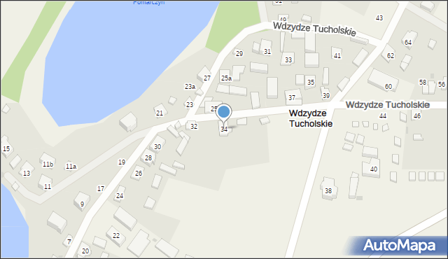 Wdzydze Tucholskie, Wdzydze Tucholskie, 34, mapa Wdzydze Tucholskie