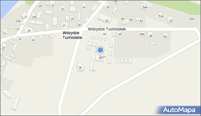 Wdzydze Tucholskie, Wdzydze Tucholskie, 40, mapa Wdzydze Tucholskie