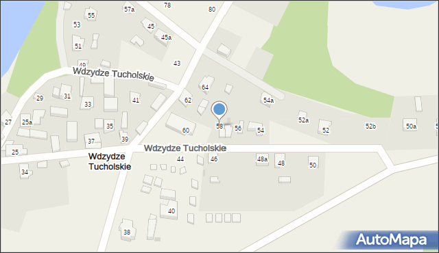 Wdzydze Tucholskie, Wdzydze Tucholskie, 58, mapa Wdzydze Tucholskie