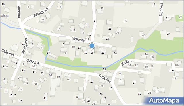 Balice, Wesoła, 18, mapa Balice