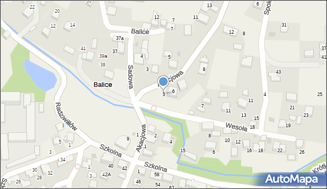Balice, Wesoła, 3, mapa Balice