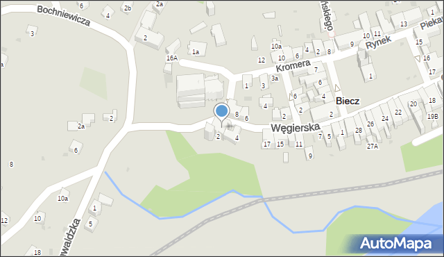 Biecz, Węgierska, 21, mapa Biecz