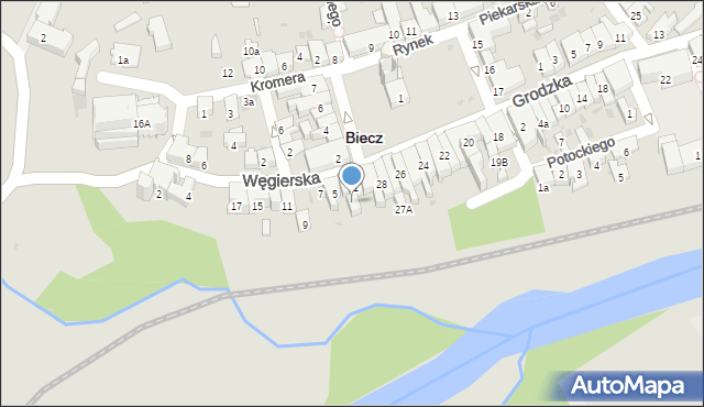 Biecz, Węgierska, 3A, mapa Biecz