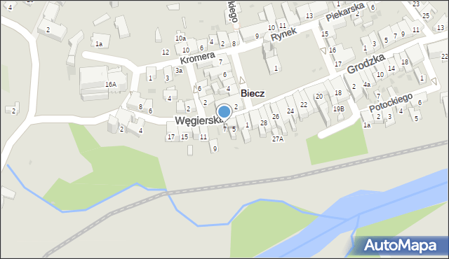 Biecz, Węgierska, 7, mapa Biecz