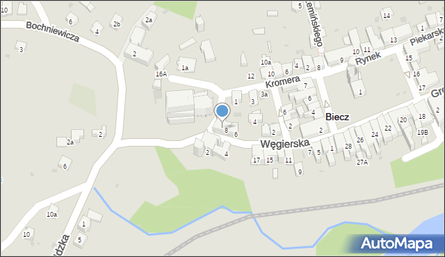 Biecz, Węgierska, 8, mapa Biecz