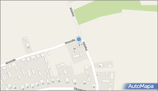 Bieliniec, Wesoła, 8, mapa Bieliniec