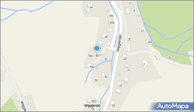 Brenna, Węgierski, 50, mapa Brenna