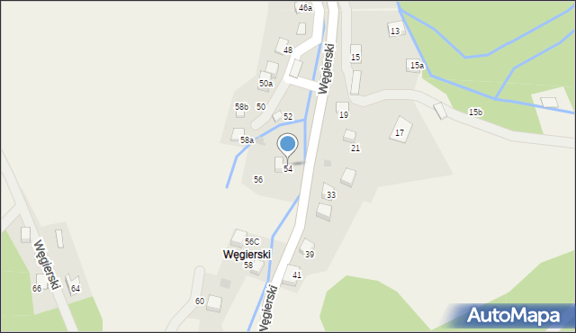 Brenna, Węgierski, 54, mapa Brenna