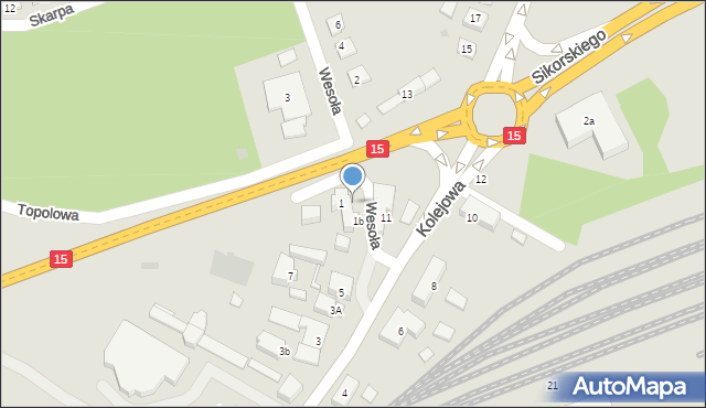 Brodnica, Wesoła, 1a, mapa Brodnica