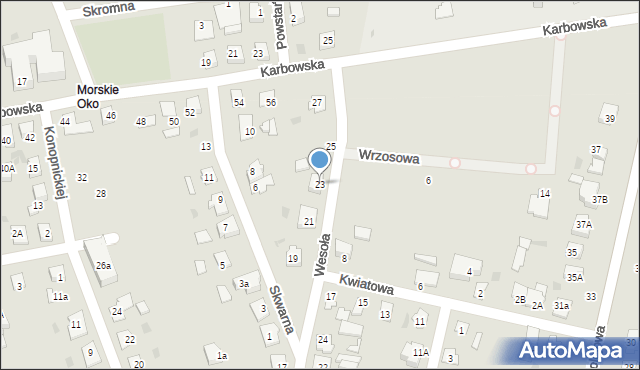 Brodnica, Wesoła, 23, mapa Brodnica