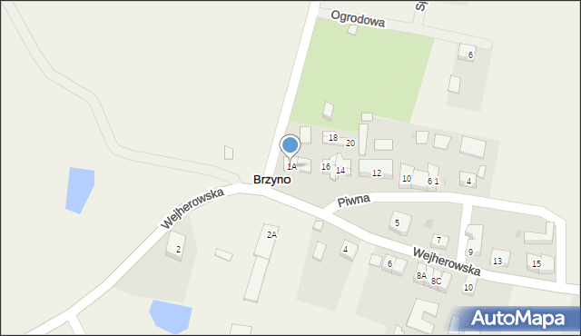 Brzyno, Wejherowska, 1A, mapa Brzyno