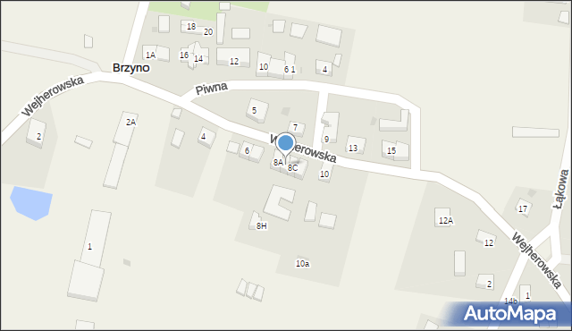 Brzyno, Wejherowska, 8B, mapa Brzyno