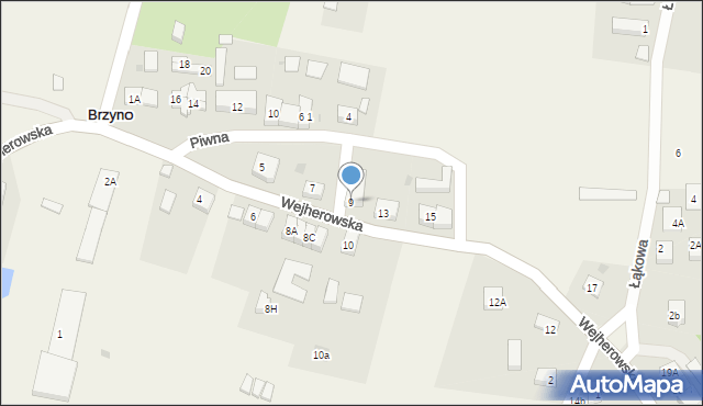 Brzyno, Wejherowska, 9, mapa Brzyno