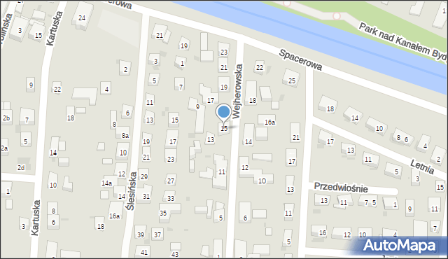 Bydgoszcz, Wejherowska, 15, mapa Bydgoszczy