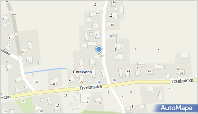 Cerekwica, Wesoła, 1, mapa Cerekwica