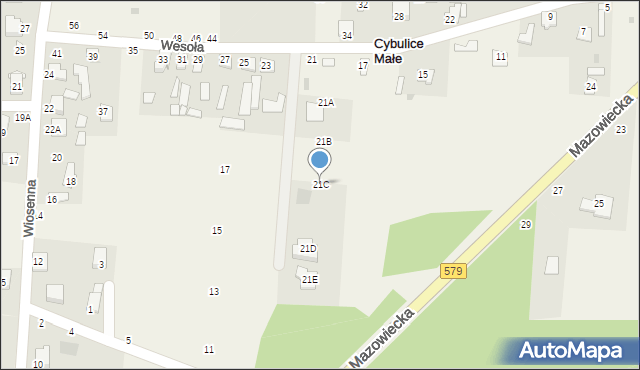 Cybulice Małe, Wesoła, 21C, mapa Cybulice Małe