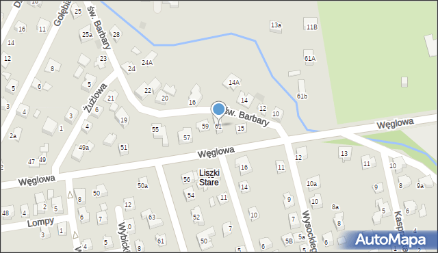 Czechowice-Dziedzice, Węglowa, 61, mapa Czechowic-Dziedzic