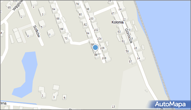 Czechowice-Dziedzice, Węglowa, 88, mapa Czechowic-Dziedzic